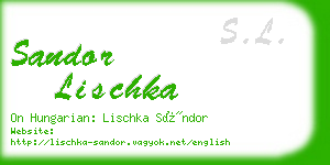 sandor lischka business card